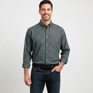 Ariat Pro Series Shirt Mens XL Blue Brown Plaid Long Sleeve Button Down 10011417